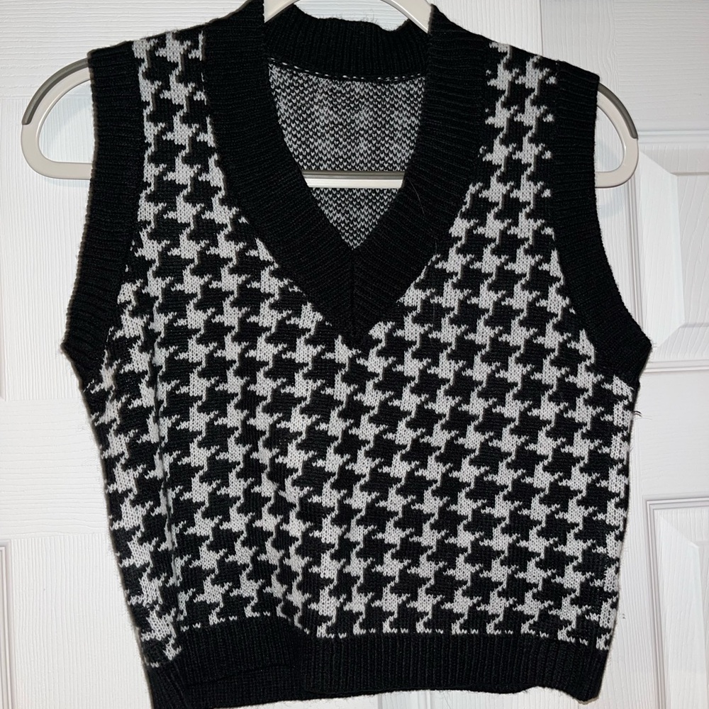 Black and White Sweater Vest
